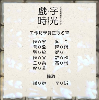 正取名單